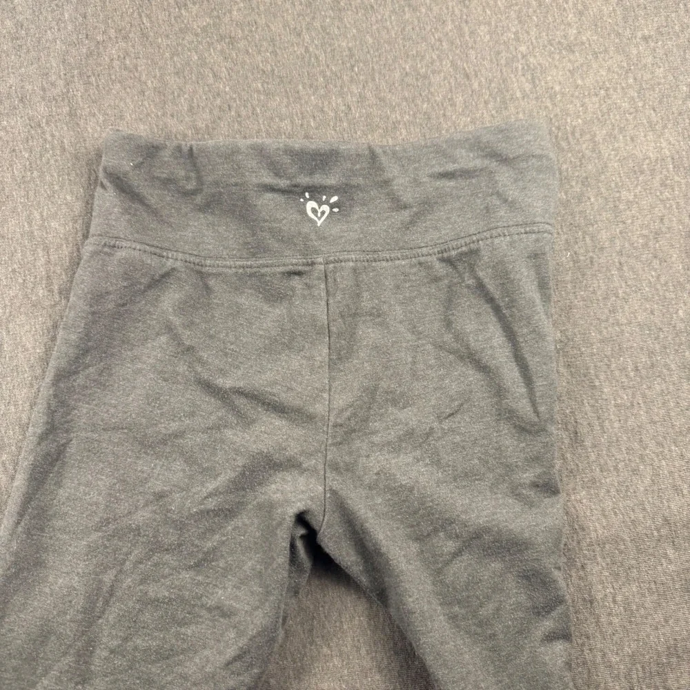 Justice Girls Charcoal Gray‎ Heather Leggings Size M 10 Elastic Waist Heart Logo